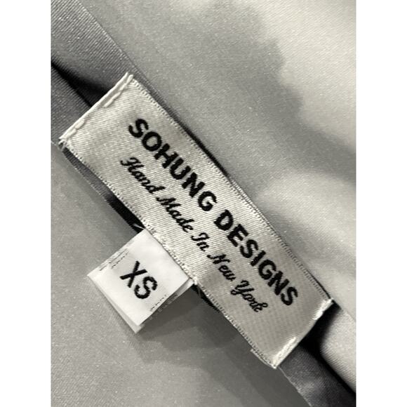 Sohung Designs Circle Cutout Zipper Trim Tunic Dress XS Black White Avant Garde - Picture 7 of 9